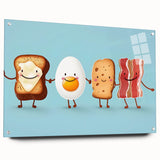 Large abstract wall art on acrylic glass depicting swirling blue and white patterns, ideal for dining room decor.