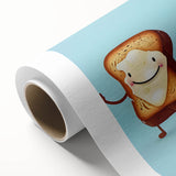 Art deco poster featuring geometric shapes in muted pastel tones on rolled canvas, suitable for nursery wall art.