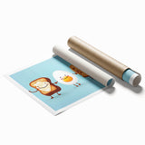 Extra large rolled print featuring intricate floral patterns in soft pastel colors, ideal for classy bathroom wall art.