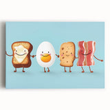 Large black and white stretched canvas featuring assorted kitchen dishes, ideal for kitchen wall art.