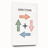 Directions Typography Art Print – Up, Down, Left, Right Wall Art