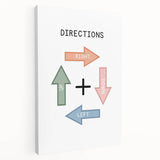 Directions Typography Art Print – Up, Down, Left, Right Wall Art