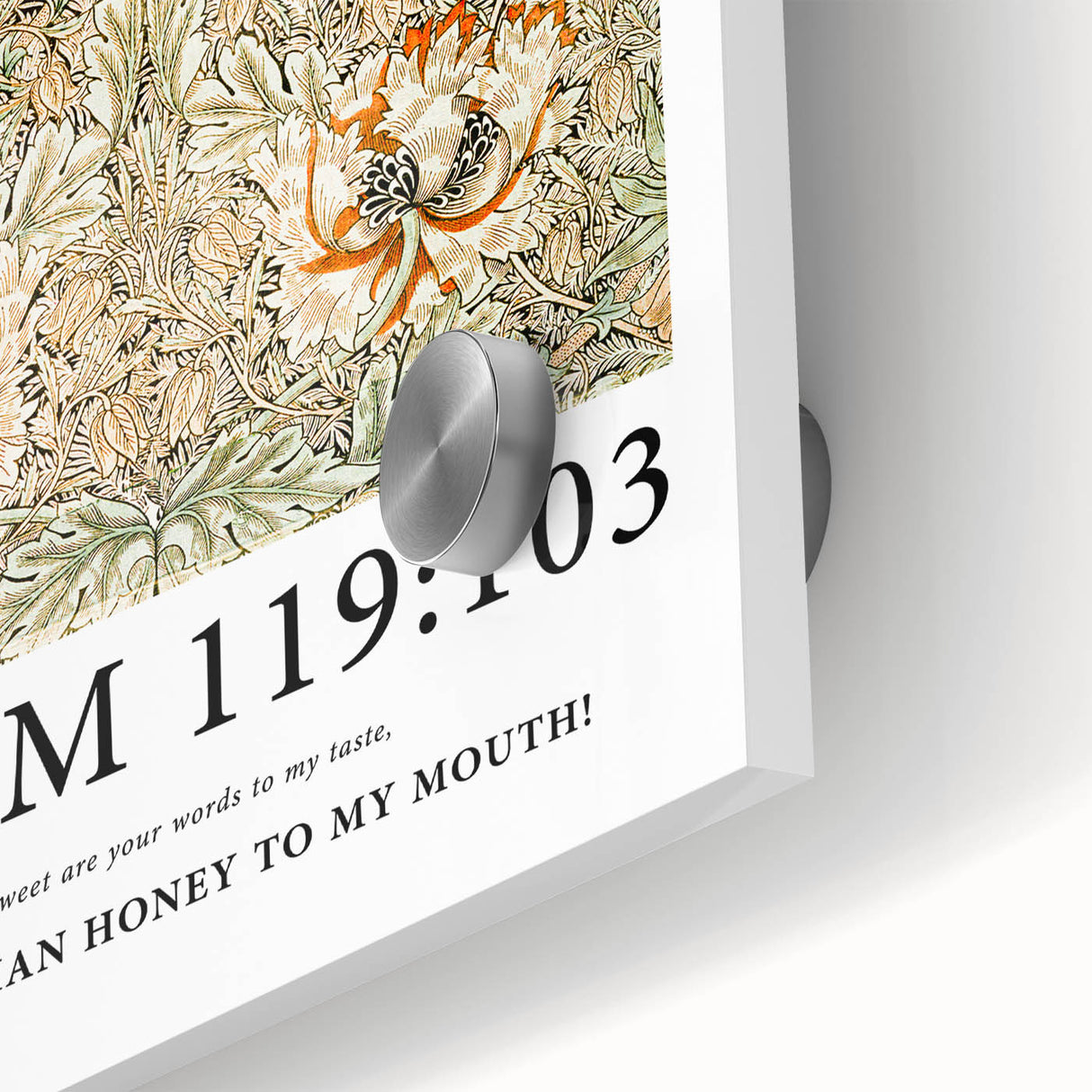 Biblical Typography Wall Art - Psalm 119:103 Floral Canvas Print