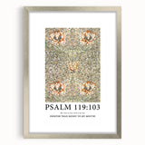 Biblical Typography Wall Art - Psalm 119:103 Floral Canvas Print