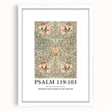 Biblical Typography Wall Art - Psalm 119:103 Floral Canvas Print