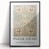Biblical Typography Wall Art - Psalm 119:103 Floral Canvas Print