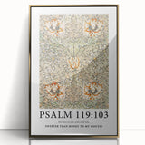 Biblical Typography Wall Art - Psalm 119:103 Floral Canvas Print