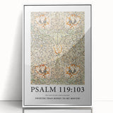 Biblical Typography Wall Art - Psalm 119:103 Floral Canvas Print