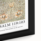 Biblical Typography Wall Art - Psalm 119:103 Floral Canvas Print