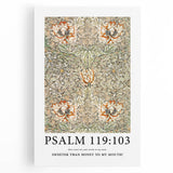 Biblical Typography Wall Art - Psalm 119:103 Floral Canvas Print