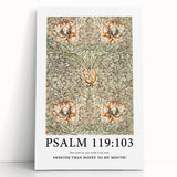 Biblical Typography Wall Art - Psalm 119:103 Floral Canvas Print