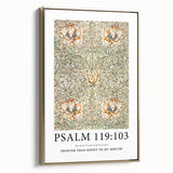 Biblical Typography Wall Art - Psalm 119:103 Floral Canvas Print