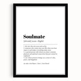 Modern Typography Wall Art - "Soulmate" Definition Canvas Print