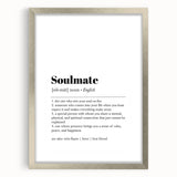 Modern Typography Wall Art - "Soulmate" Definition Canvas Print
