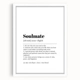 Modern Typography Wall Art - "Soulmate" Definition Canvas Print