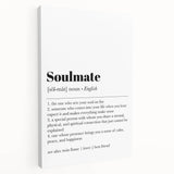 Modern Typography Wall Art - "Soulmate" Definition Canvas Print