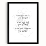 Minimalist Typography Art Print – Motivational Quote on Canvas