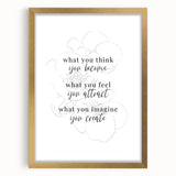 Minimalist Typography Art Print – Motivational Quote on Canvas