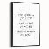 Minimalist Typography Art Print – Motivational Quote on Canvas