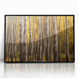 Golden Trunk Flow – Autumn Forest Scene in Artistic Motion Blur