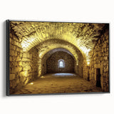 Framed canvas artwork showcasing a stunning landscape with a majestic castle, set against a serene backdrop, featuring rich colors and intricate details, ideal for enhancing home decor.