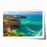 Stunning rolled print of dramatic cliffs landscape showcasing vibrant colors and intricate details, elegantly packaged in a protective cardboard tube for easy transport. Ideal for home decor enthusiasts seeking to enhance their space with nature-inspired art.