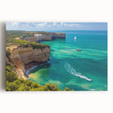 Stretched canvas artwork showcasing a stunning cliff landscape with vibrant colors and intricate details, ideal for enhancing modern home decor. Perfect for nature lovers and art enthusiasts.