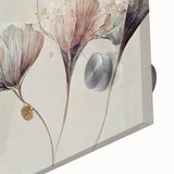 Soft Blush & Gray Floral Harmony - Elegant Living Room Wall Art