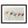 Soft Blush & Gray Floral Harmony - Elegant Living Room Wall Art