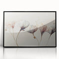 Soft Blush & Gray Floral Harmony - Elegant Living Room Wall Art