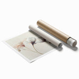 Soft Blush & Gray Floral Harmony - Elegant Living Room Wall Art