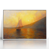 Golden Sunset Sailboat Office Wall Art – Corporate Decor