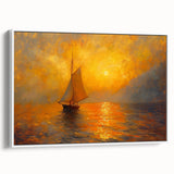 Golden Sunset Sailboat Office Wall Art – Corporate Decor
