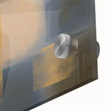 Close-up of a colorful abstract geometric design on acrylic glass, showcasing vibrant shapes and textures in a modern art style, ideal for contemporary decor.