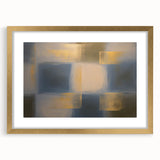 Abstract geometric frame with a gold mat, showcasing a modern design ideal for contemporary decor. The frame features clean lines and a sleek finish, perfect for enhancing any art piece.