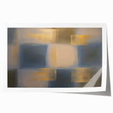 Colorful abstract geometric art print featuring vibrant shapes and patterns, rolled for shipping in a protective tube, ideal for modern home decor. Perfect for adding a pop of color to any room.