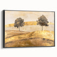 Abstract landscape wall art framed in black, showcasing vibrant colors and textured details. Ideal for modern decor, enhancing living spaces with artistic flair.
