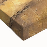 Close-up of abstract landscape wall art on stretched canvas, showcasing vibrant colors and intricate textures, perfect for modern home decor.