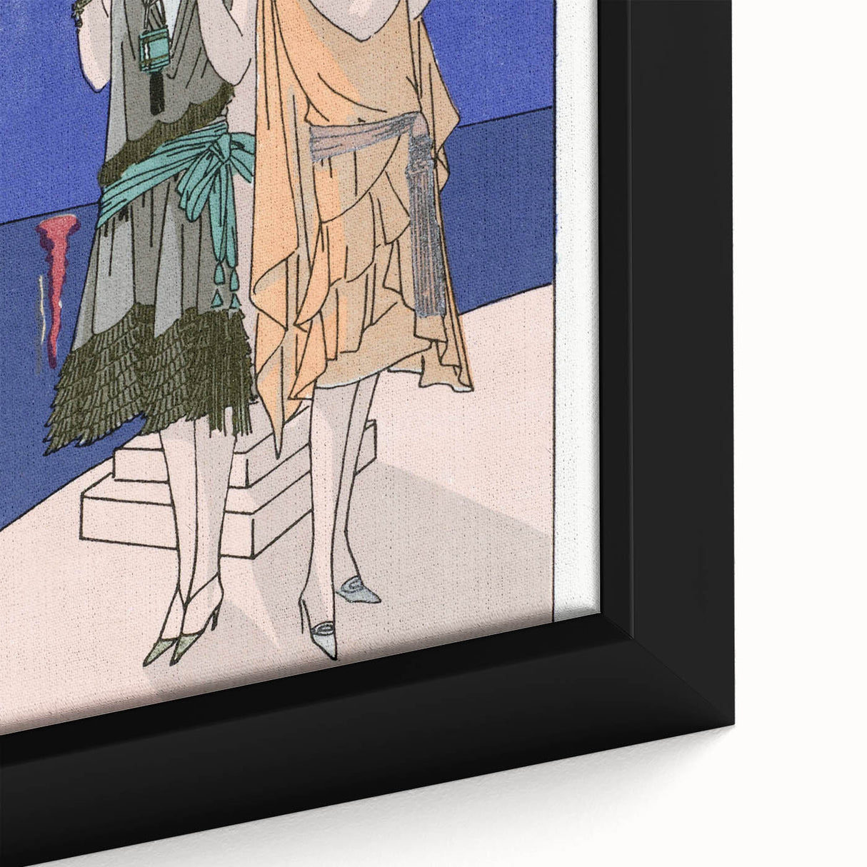 Art Deco Wall Art - Elegant Women with Cigarette Holders in Garden Scene