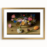 Baroque Art Print - Vibrant Floral Still Life with Butterflies