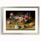 Baroque Art Print - Vibrant Floral Still Life with Butterflies