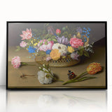 Baroque Art Print - Vibrant Floral Still Life with Butterflies