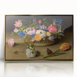 Baroque Art Print - Vibrant Floral Still Life with Butterflies
