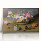 Baroque Art Print - Vibrant Floral Still Life with Butterflies
