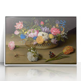 Baroque Art Print - Vibrant Floral Still Life with Butterflies