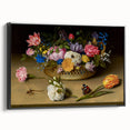 Baroque Art Print - Vibrant Floral Still Life with Butterflies