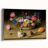 Baroque Art Print - Vibrant Floral Still Life with Butterflies