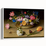 Baroque Art Print - Vibrant Floral Still Life with Butterflies