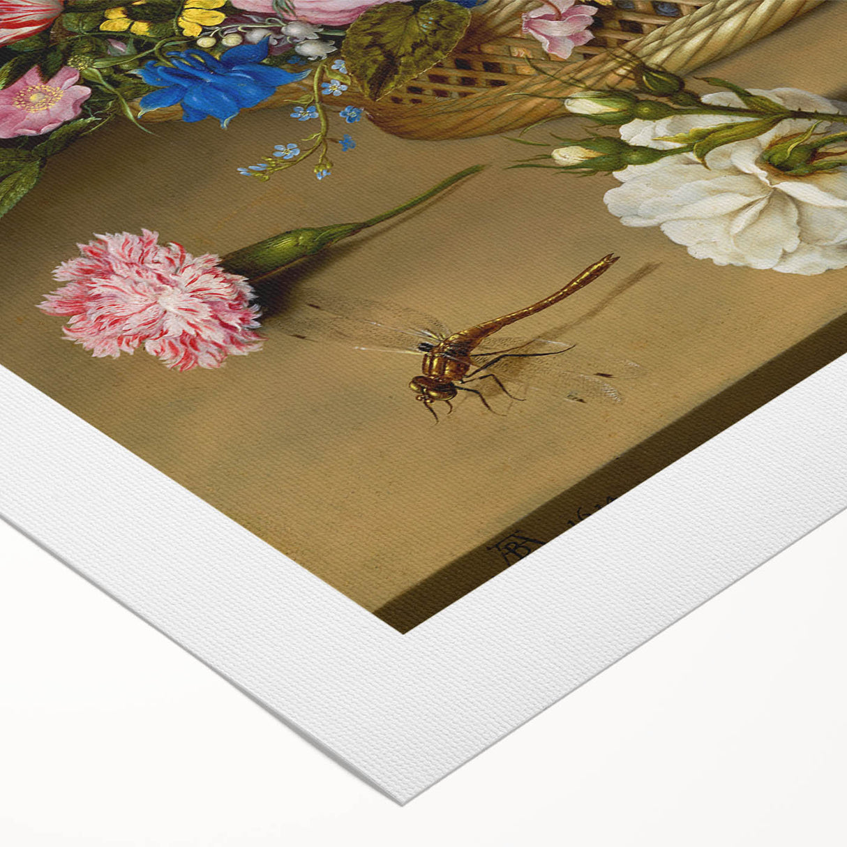Baroque Art Print - Vibrant Floral Still Life with Butterflies