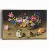 Baroque Art Print - Vibrant Floral Still Life with Butterflies